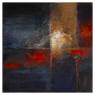 La vie traverse des lames rouges, acrylique sur toile, 51 x 51cm (20 x 20po)