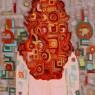 Jeune fille rousse vue de dos, acrylique sur toile 51 x 61 cm ( 20 x 24 po)