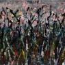 Sur le bord de l'étang au Jardin botanique, acrylique sur papier marouflé sur toile, 41 x 61 cm (16 x 24 po)